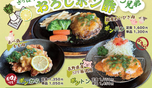 メニュー制作 飯田市 ピノキオ桐林店様 おろしポン酢